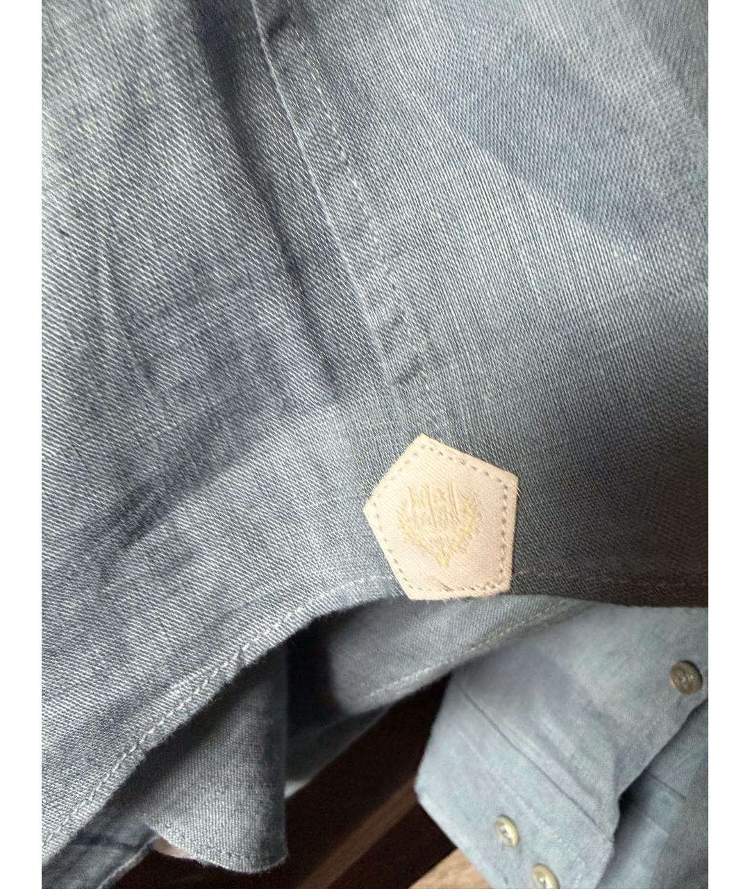 LORO PIANA Голубая льняная кэжуал рубашка, фото 5