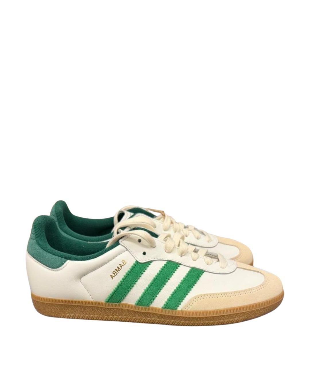 ADIDAS Белые кожаные низкие кроссовки / кеды, фото 1