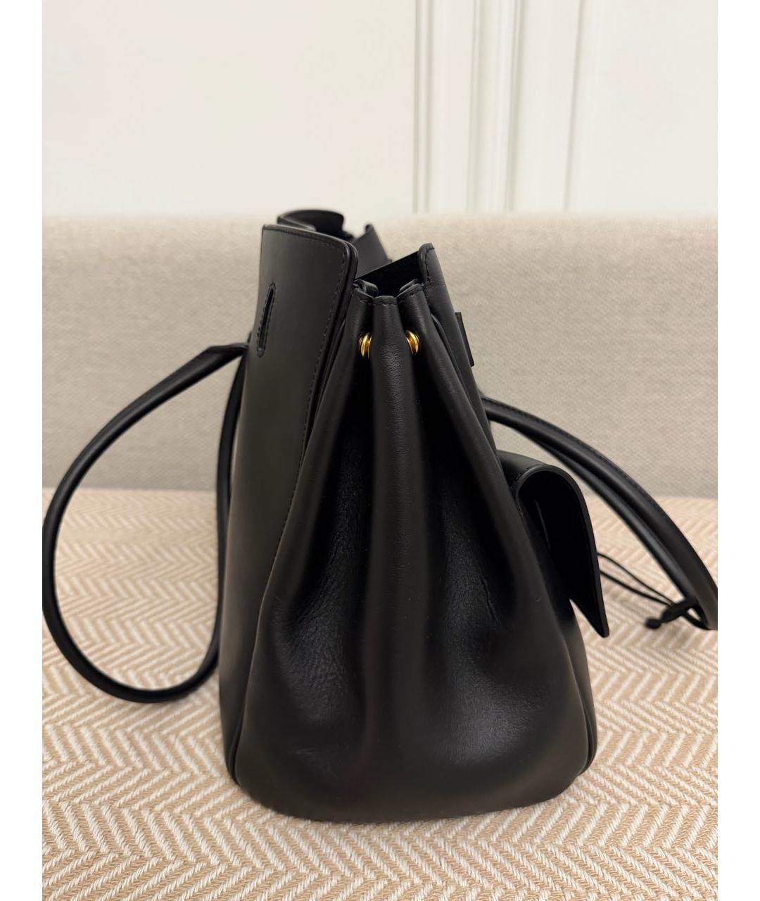 BALENCIAGA Черная кожаная сумка тоут, фото 5