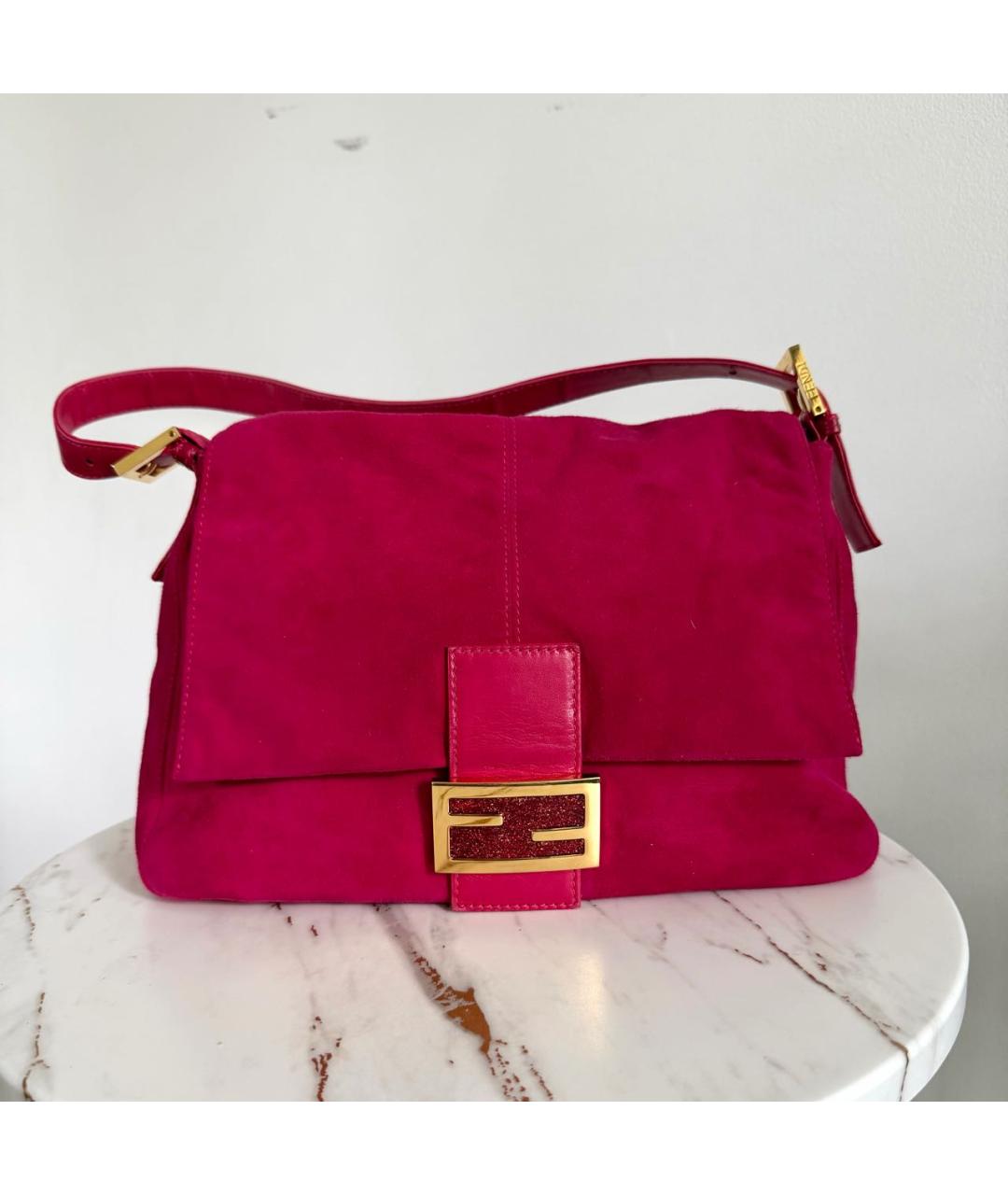 FENDI Фуксия замшевая сумка через плечо, фото 2