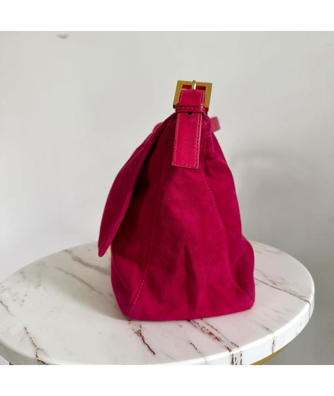 FENDI Фуксия замшевая сумка через плечо, фото 3