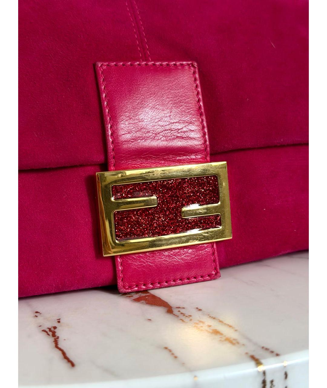 FENDI Фуксия замшевая сумка через плечо, фото 5