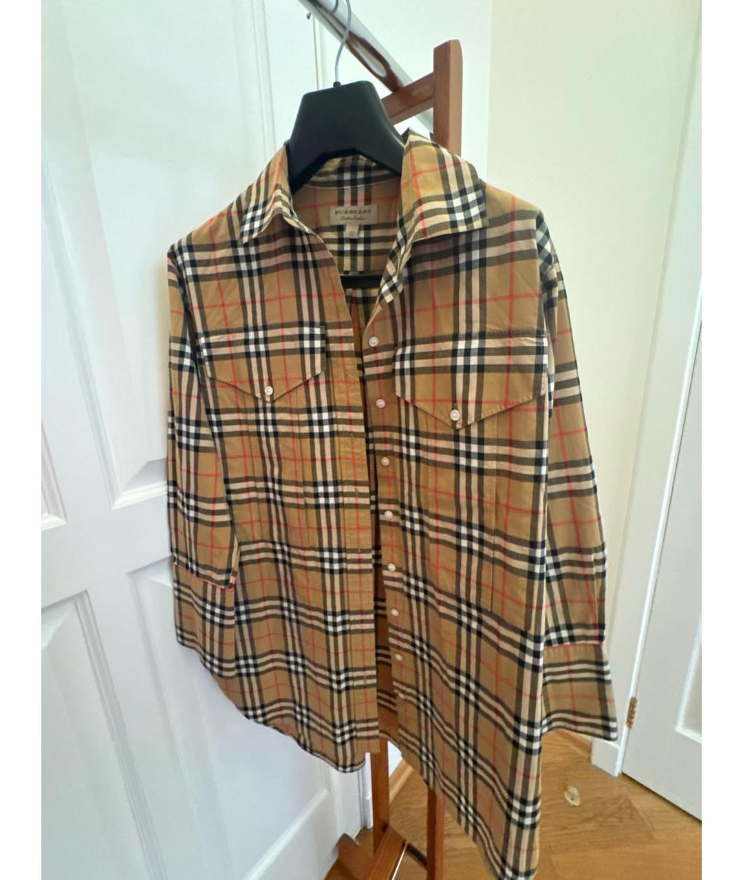 BURBERRY Коричневая хлопковая рубашка, фото 5
