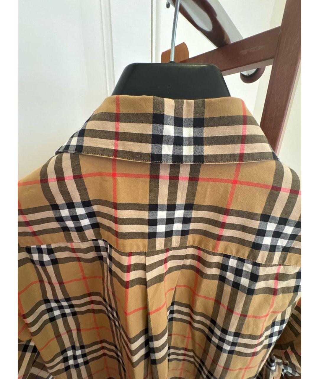 BURBERRY Коричневая хлопковая рубашка, фото 3