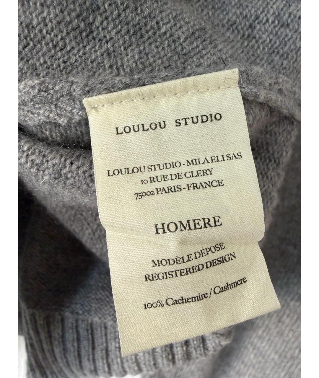 LOULOU STUDIO Серый кашемировый джемпер / свитер, фото 5