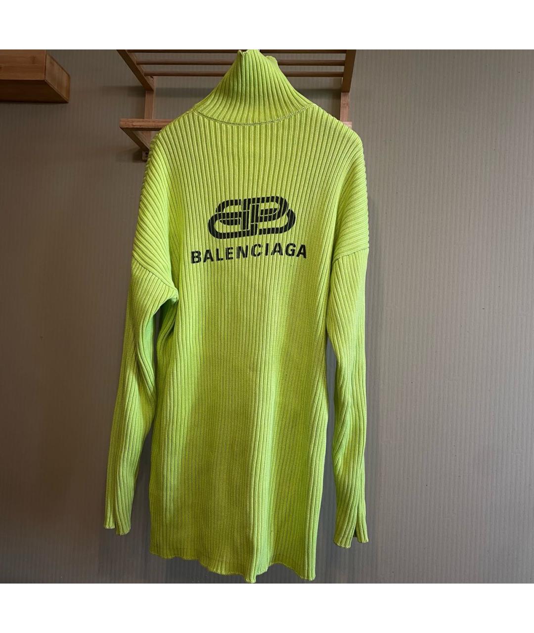 BALENCIAGA Салатовый хлопковый джемпер / свитер, фото 3
