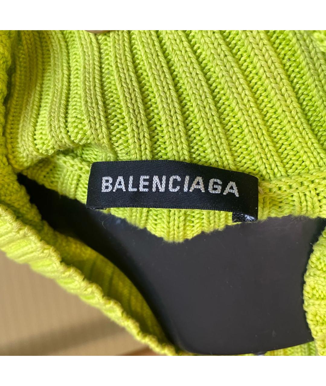 BALENCIAGA Салатовый хлопковый джемпер / свитер, фото 5