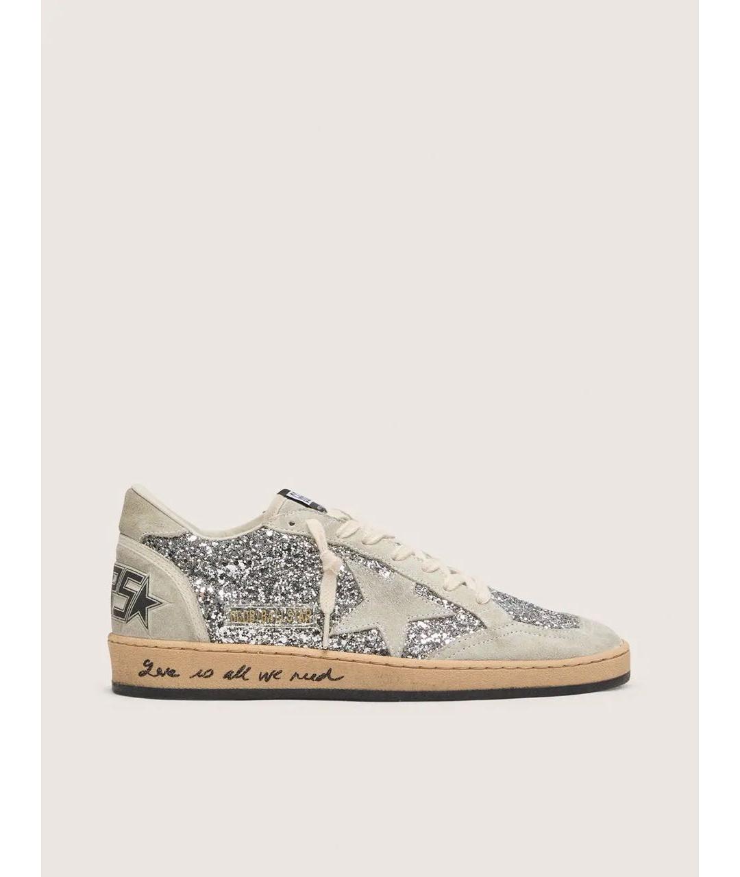 GOLDEN GOOSE Серебряные замшевые кеды, фото 4