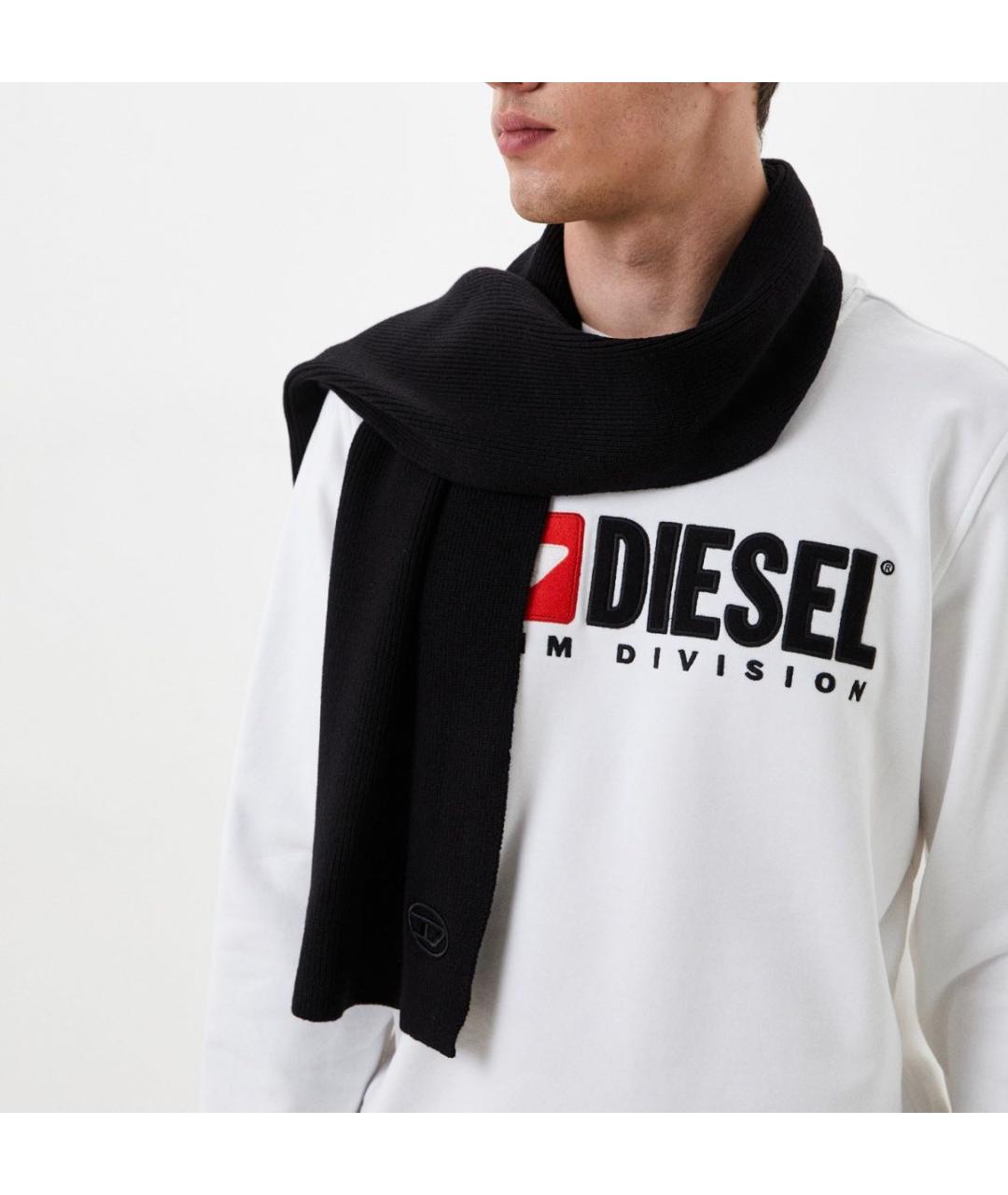 DIESEL Черный шерстяной шарф, фото 4