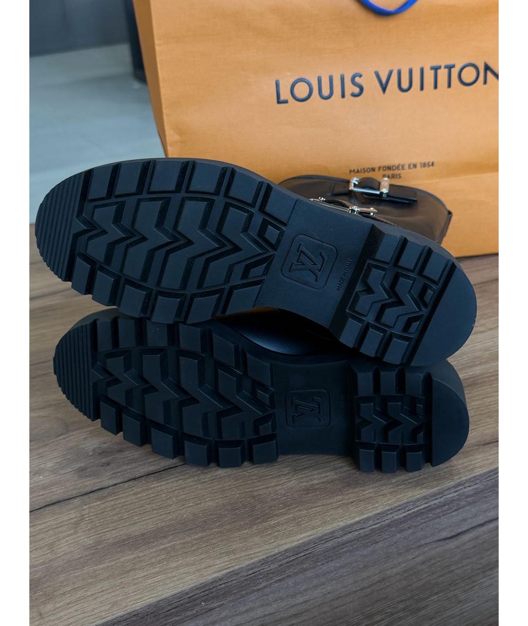 LOUIS VUITTON Черные кожаные сапоги, фото 6