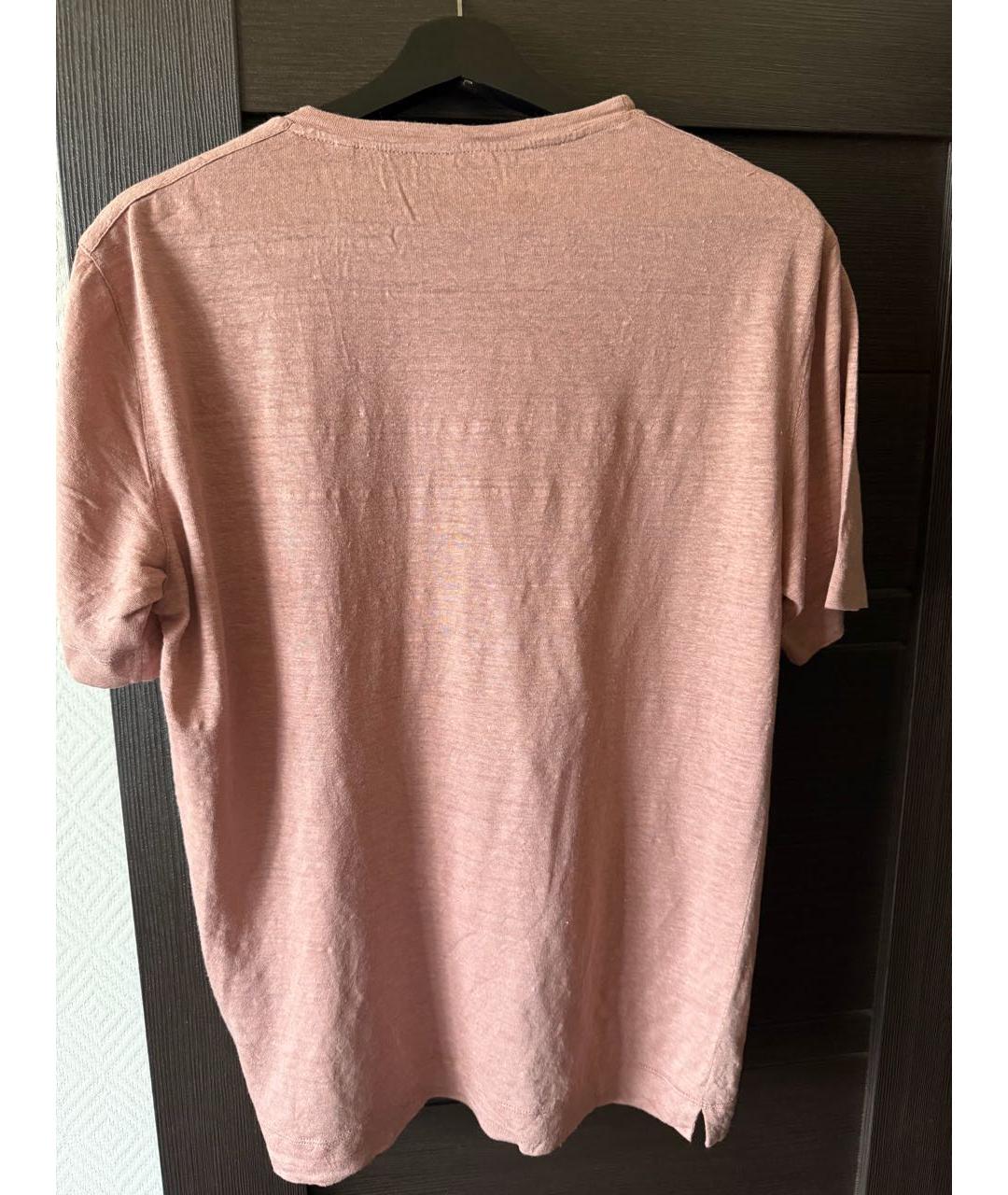 ZEGNA Коралловая льняная футболка, фото 2