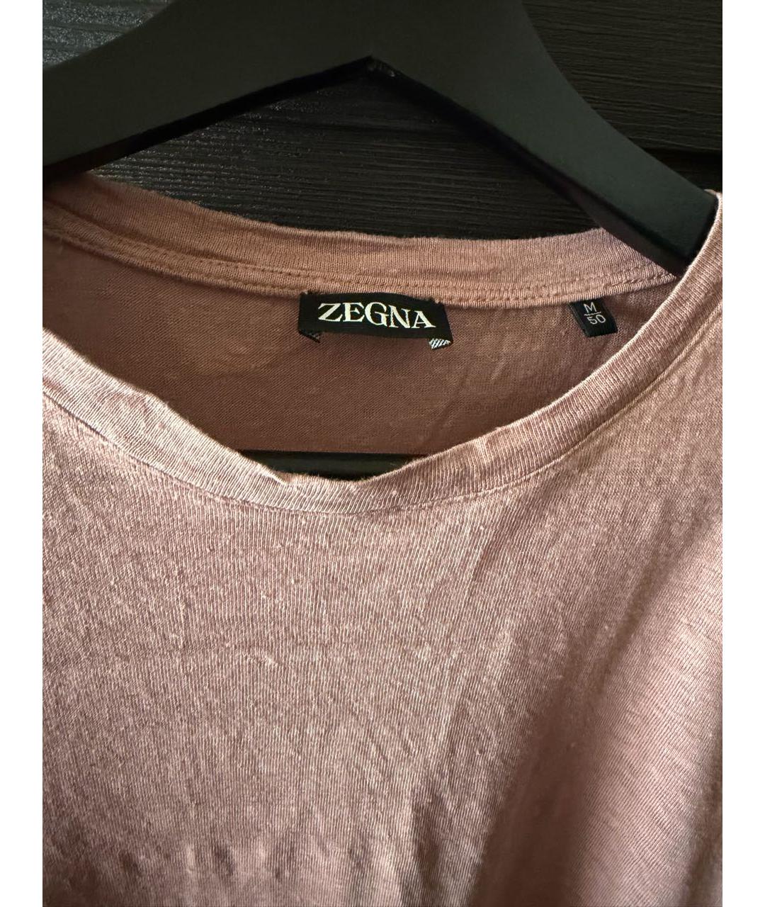 ZEGNA Коралловая льняная футболка, фото 3