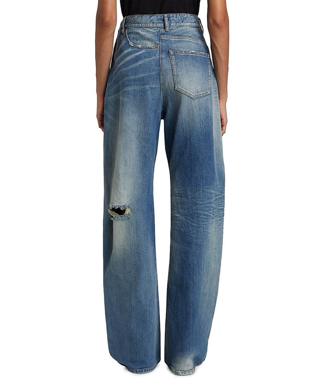 MM6 MAISON MARGIELA Синие хлопковые прямые джинсы, фото 4