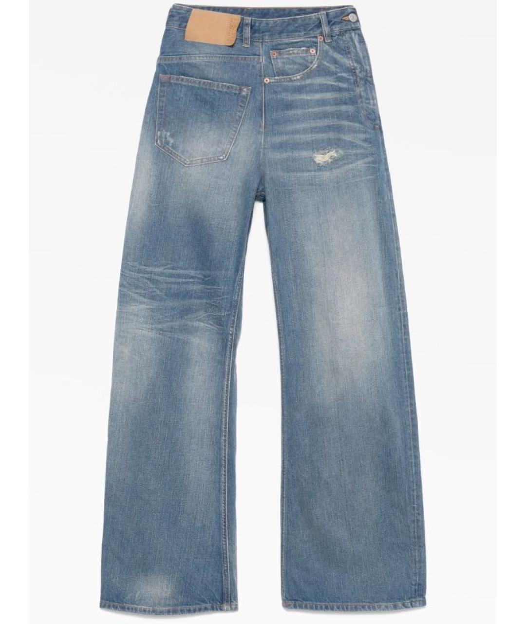 MM6 MAISON MARGIELA Синие хлопковые прямые джинсы, фото 9