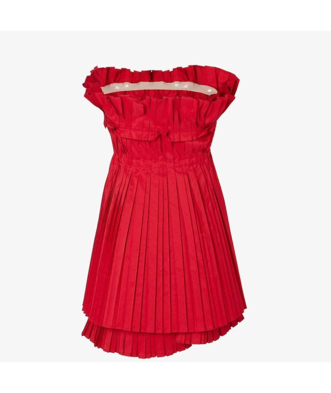 FENDI Красное шелковое коктейльное платье, фото 4