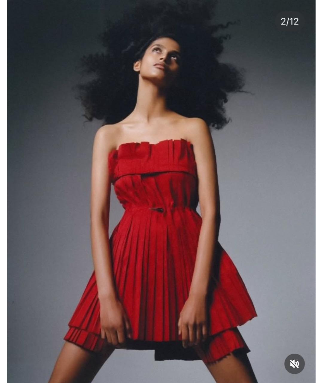 FENDI Красное шелковое коктейльное платье, фото 5