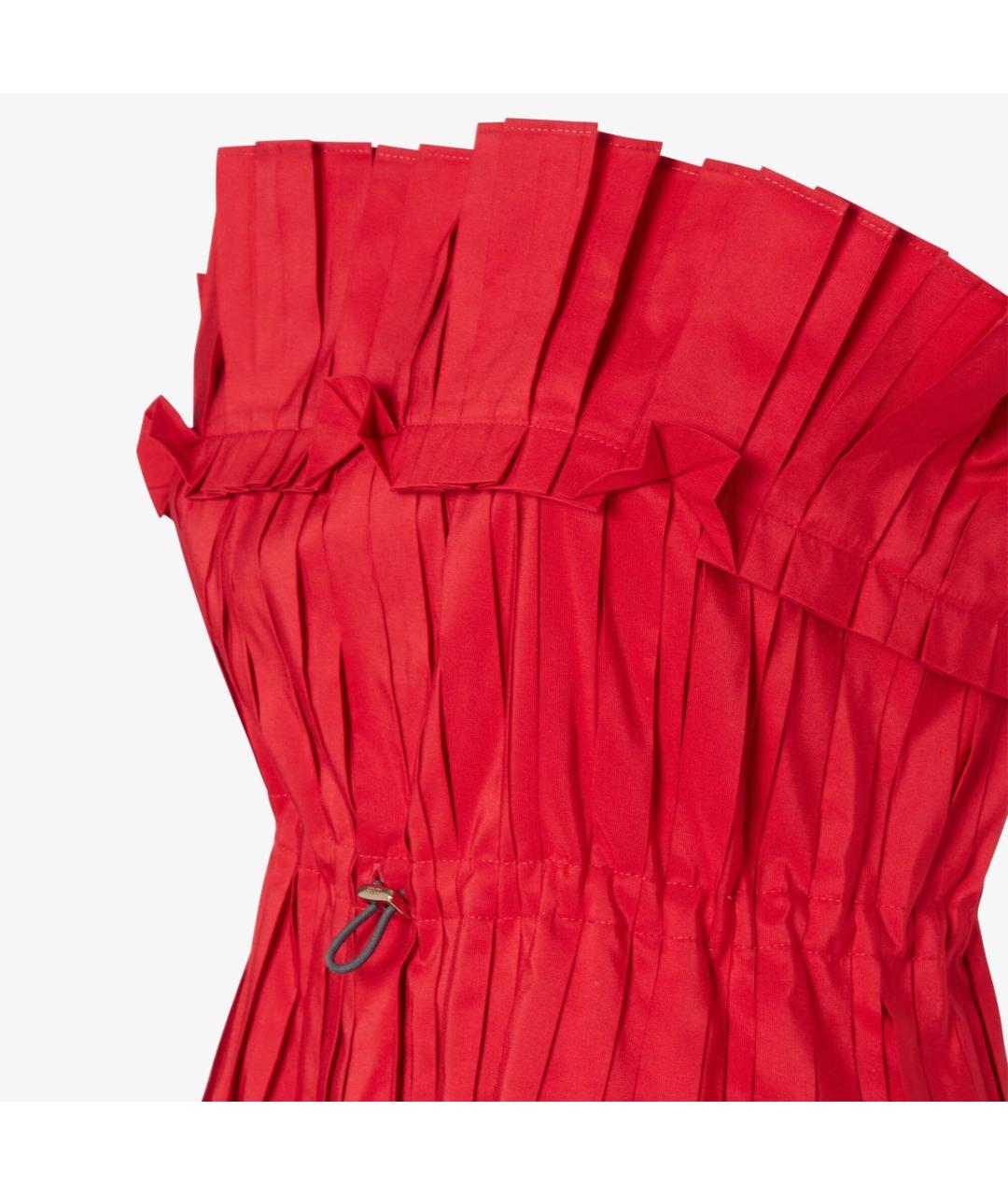 FENDI Красное шелковое коктейльное платье, фото 3