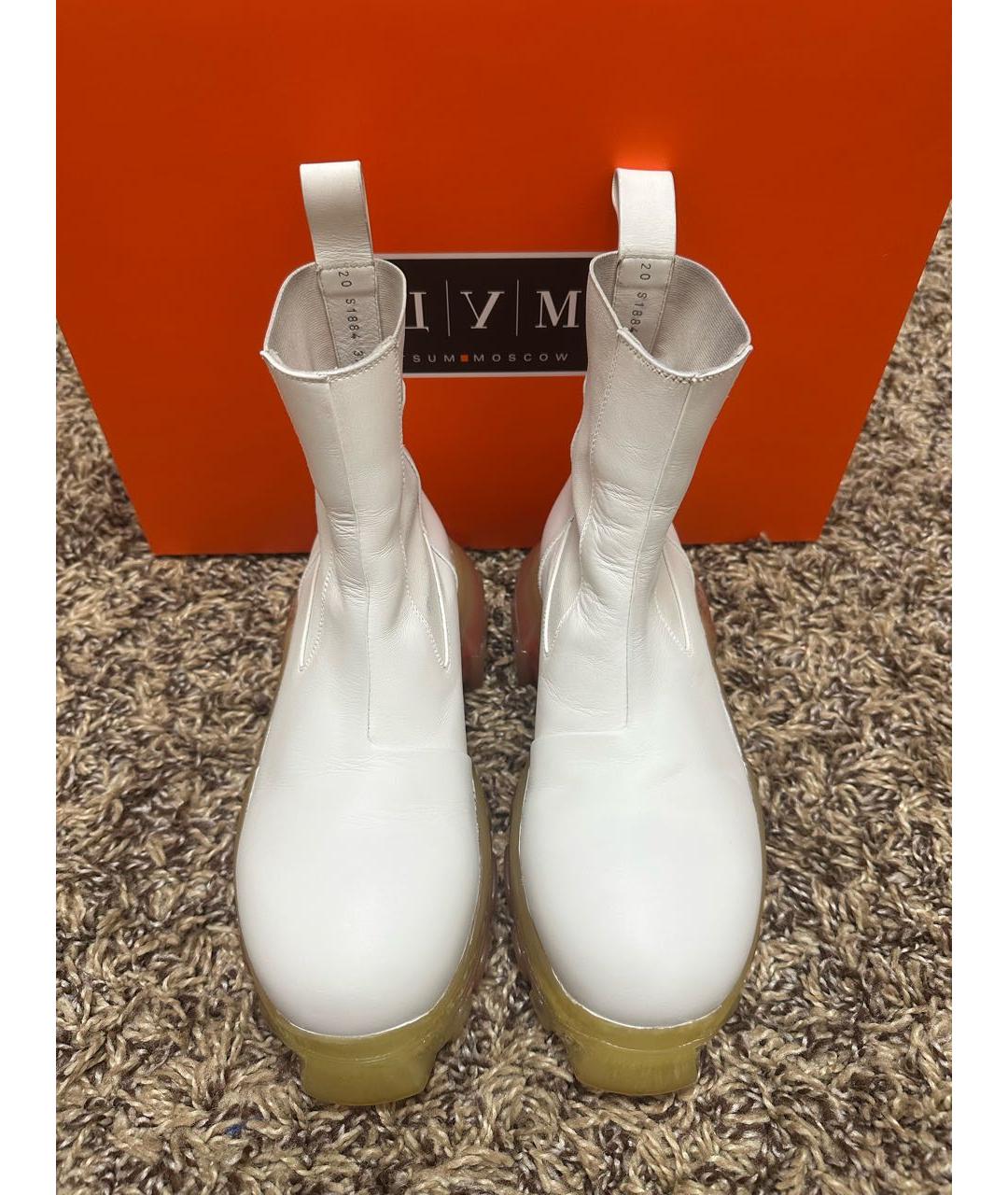 RICK OWENS Белые кожаные ботинки, фото 4