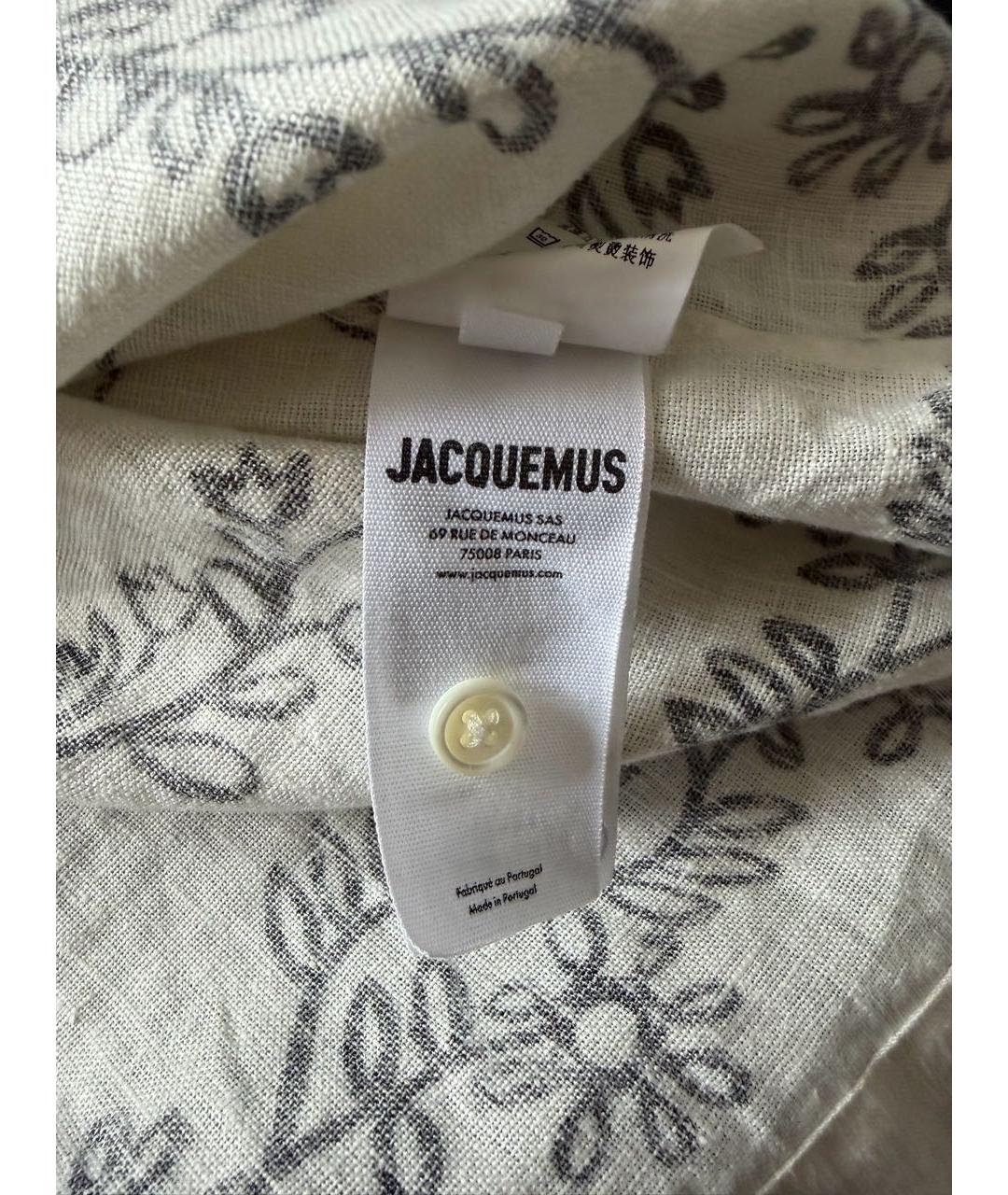 JACQUEMUS Белая льняная кэжуал рубашка, фото 6