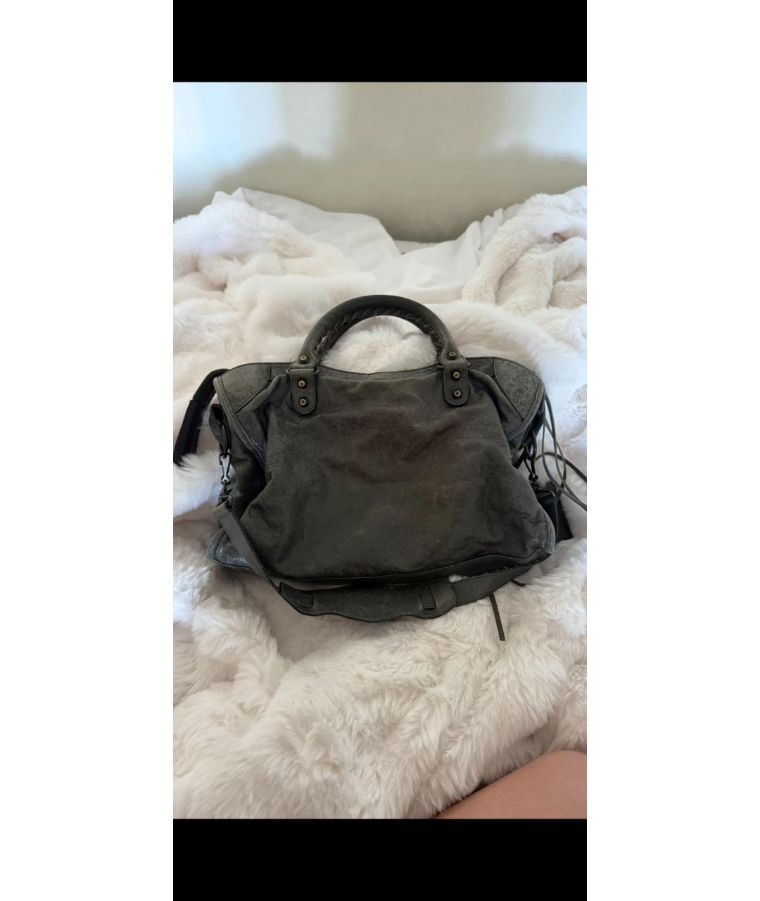 BALENCIAGA Зеленая кожаная сумка через плечо, фото 2