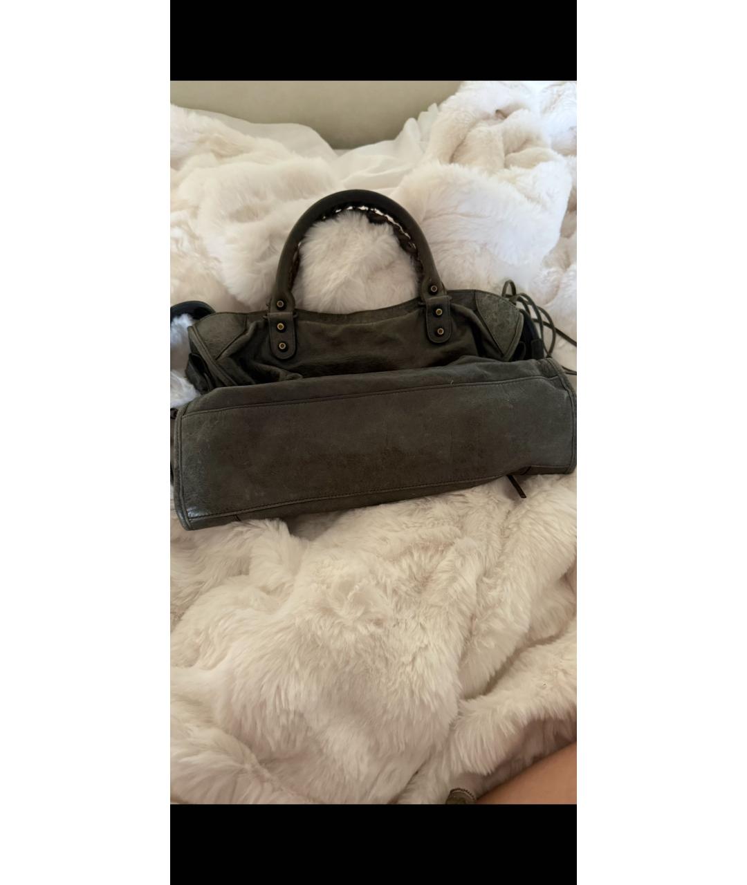 BALENCIAGA Зеленая кожаная сумка через плечо, фото 3