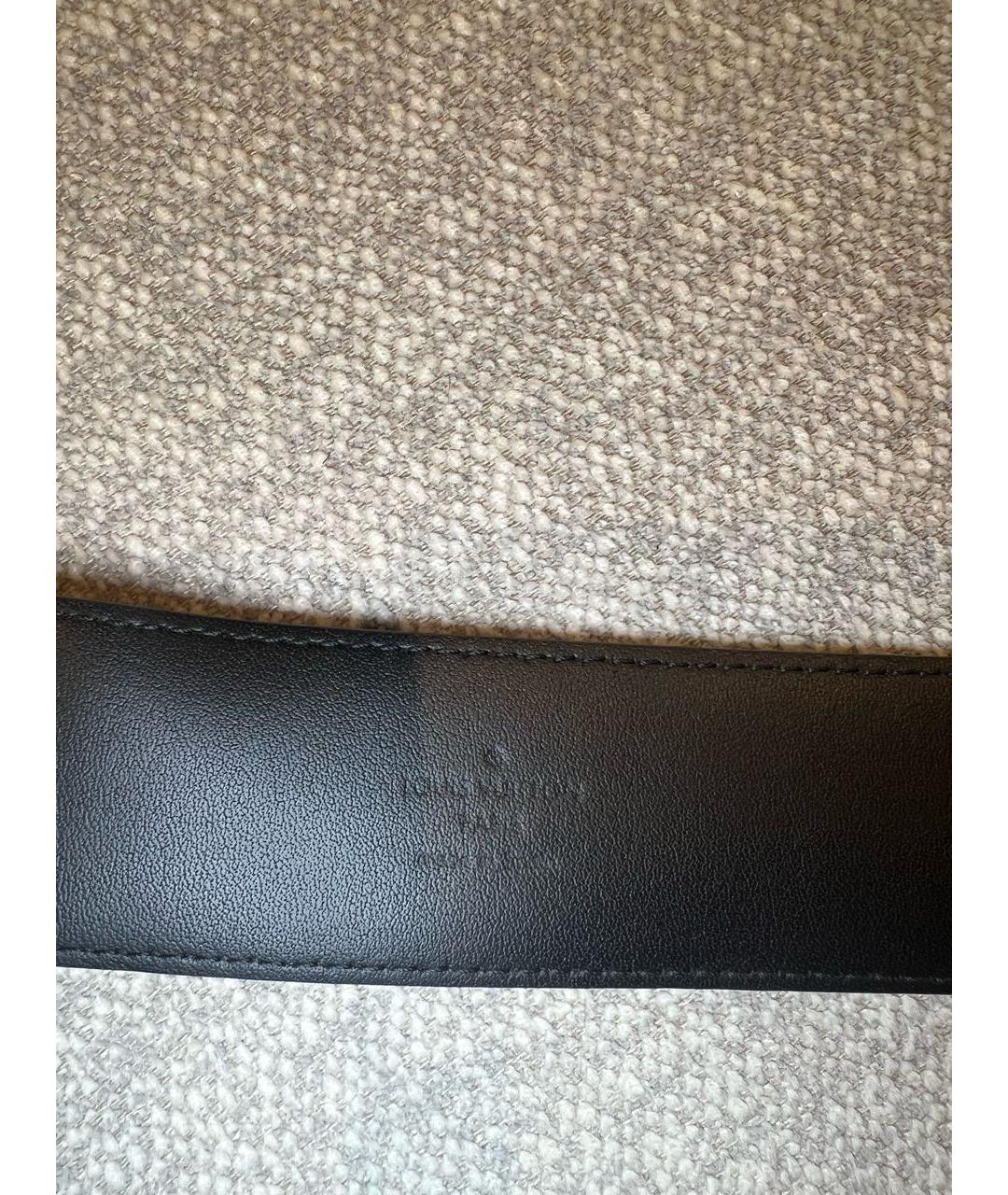 LOUIS VUITTON Черный кожаный ремень, фото 3