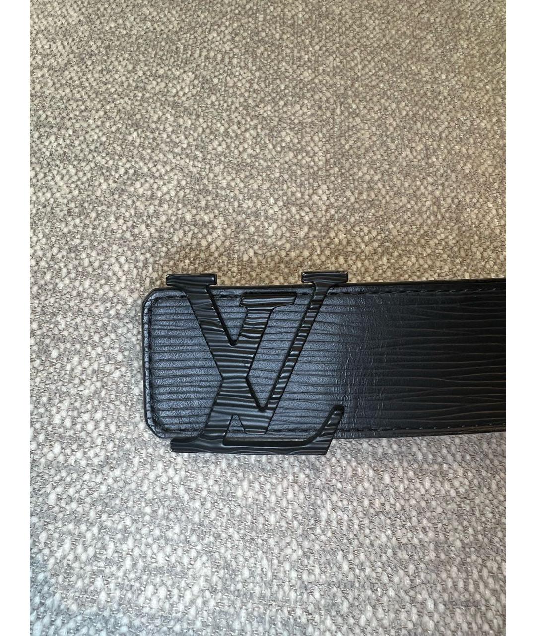 LOUIS VUITTON Черный кожаный ремень, фото 2