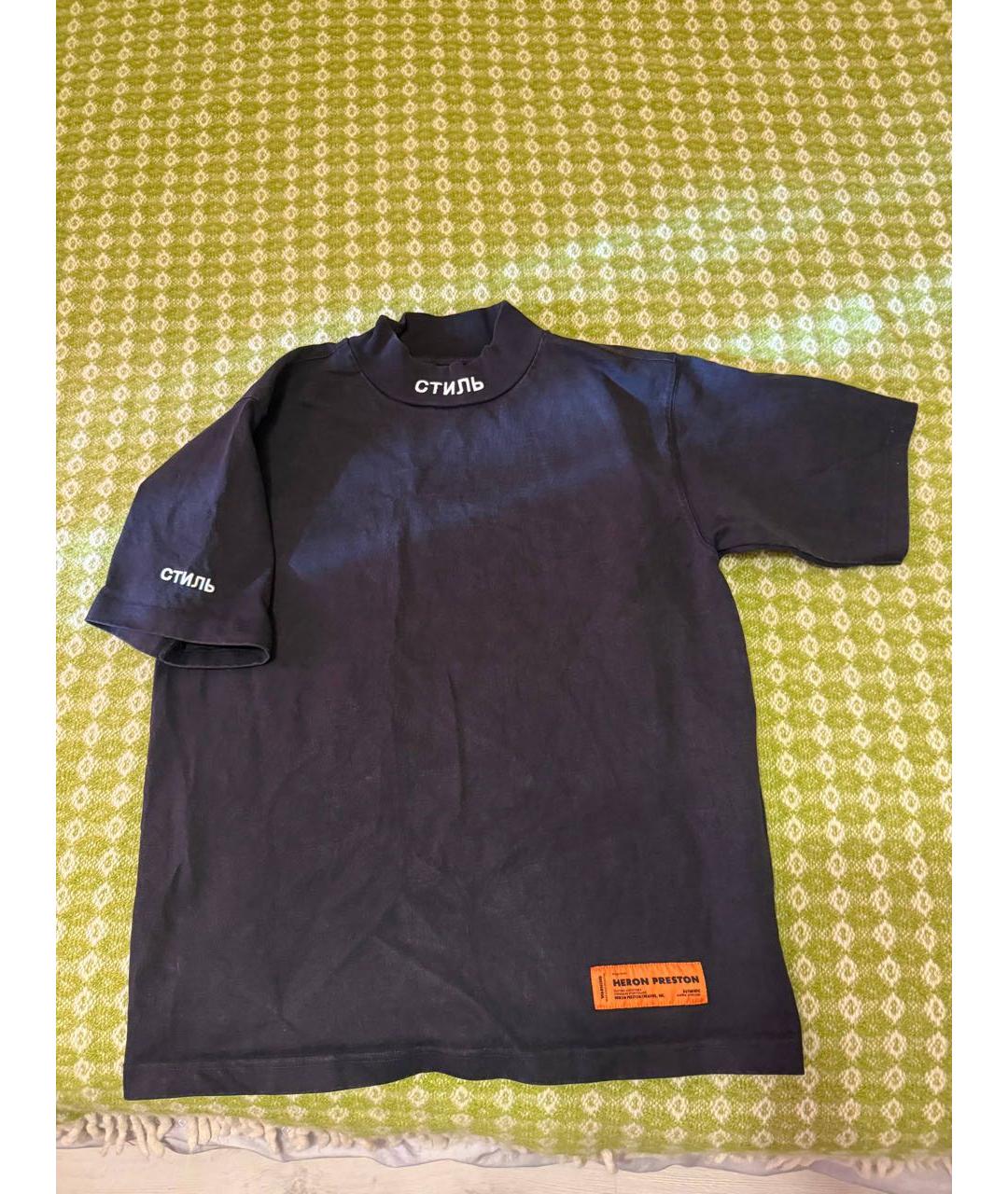 HERON PRESTON Черная хлопковая футболка, фото 3