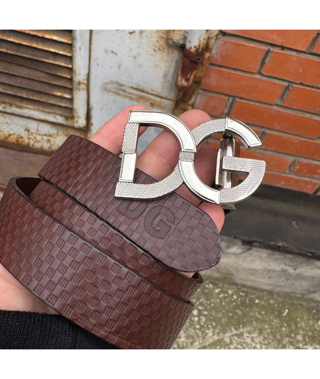DOLCE&GABBANA Коричневый кожаный ремень, фото 2