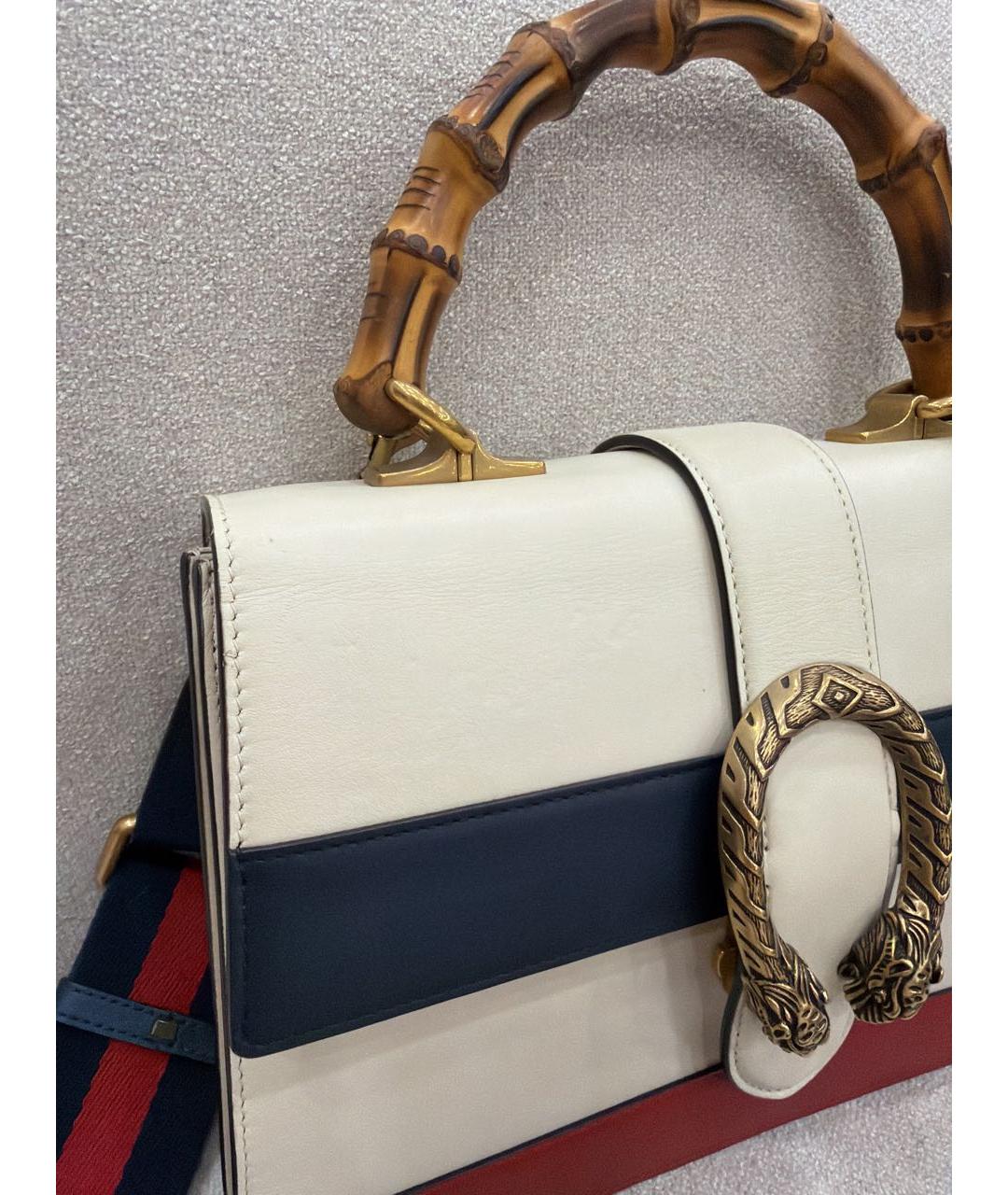 GUCCI Белая кожаная сумка через плечо, фото 4