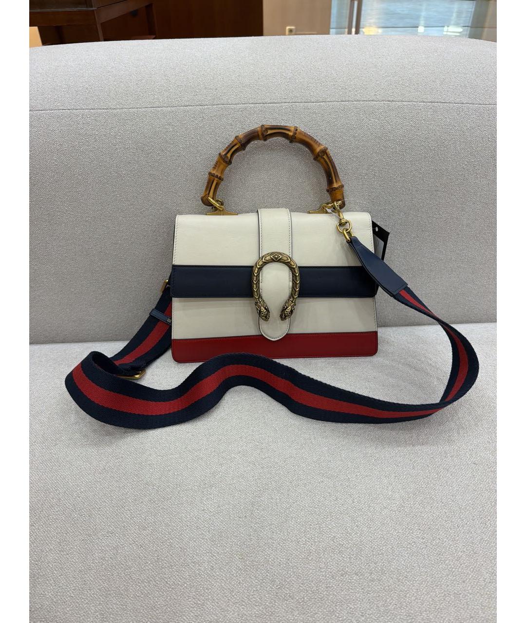 GUCCI Белая кожаная сумка через плечо, фото 2