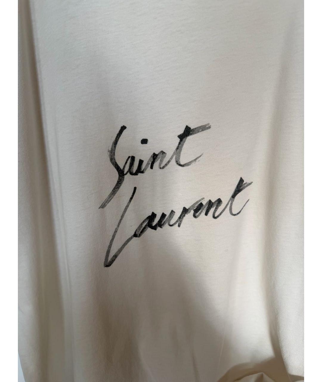 SAINT LAURENT Белая хлопковая футболка, фото 5