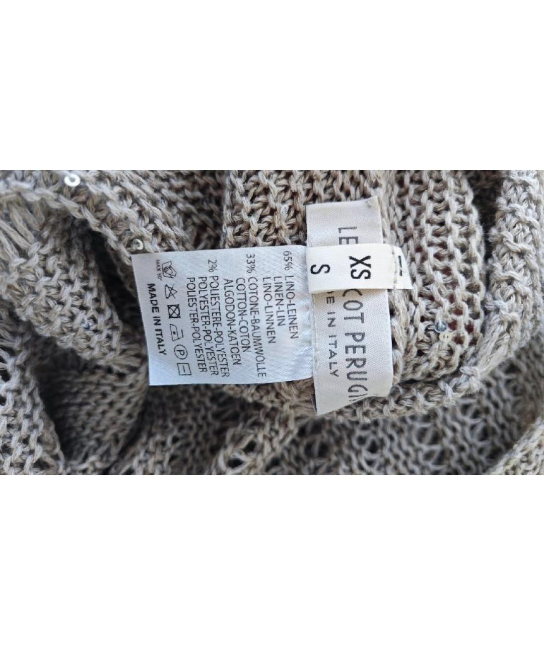 LE TRICOT PERUGIA Бежевый льняной джемпер / свитер, фото 3