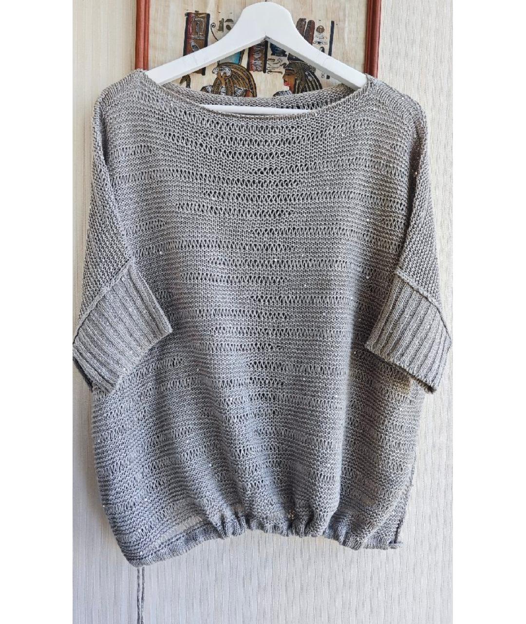 LE TRICOT PERUGIA Бежевый льняной джемпер / свитер, фото 2