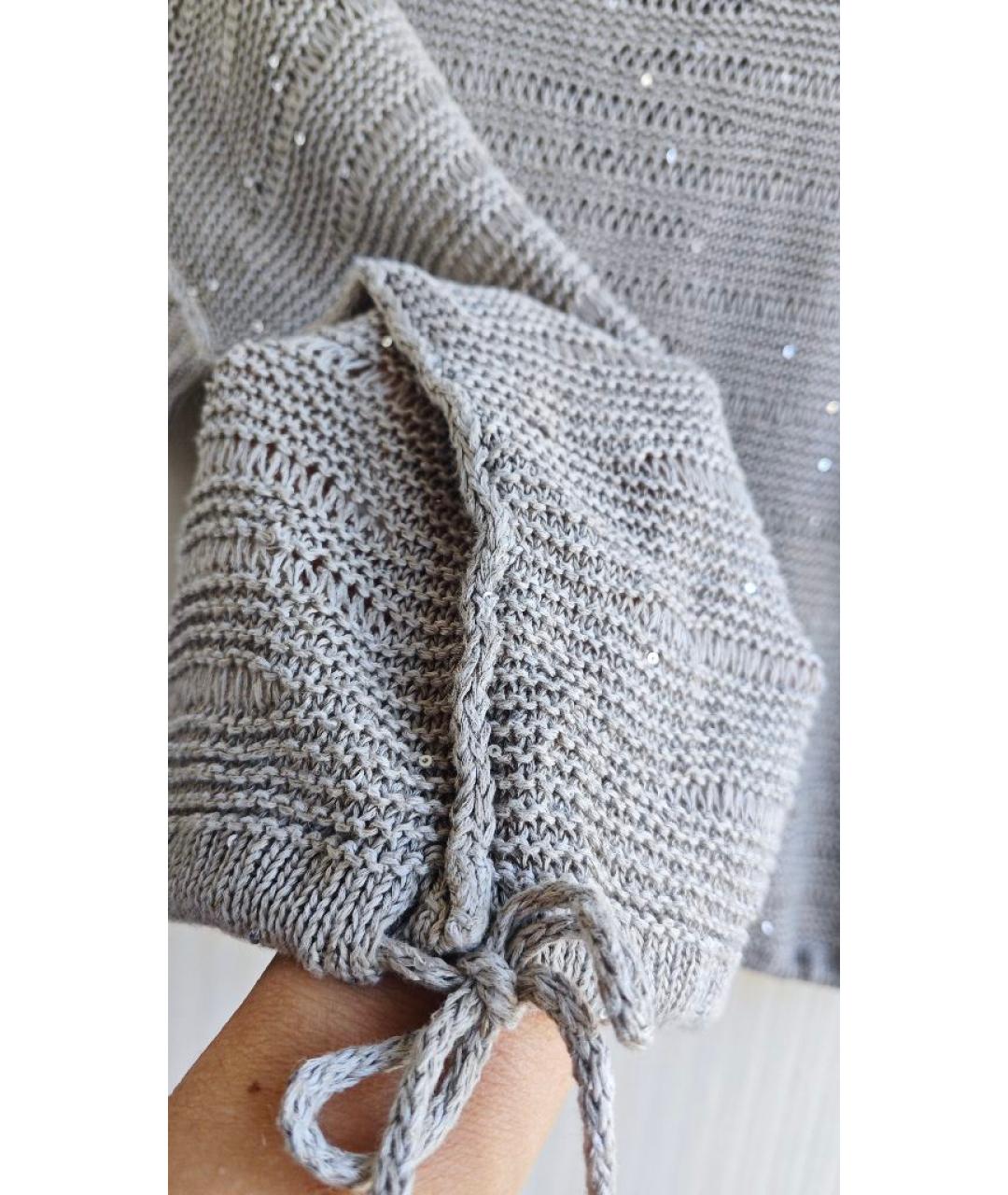 LE TRICOT PERUGIA Бежевый льняной джемпер / свитер, фото 4
