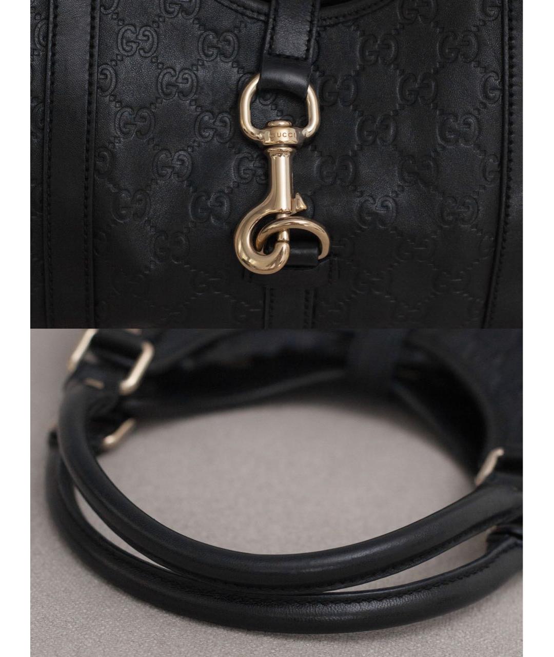 GUCCI Черная кожаная сумка с короткими ручками, фото 6
