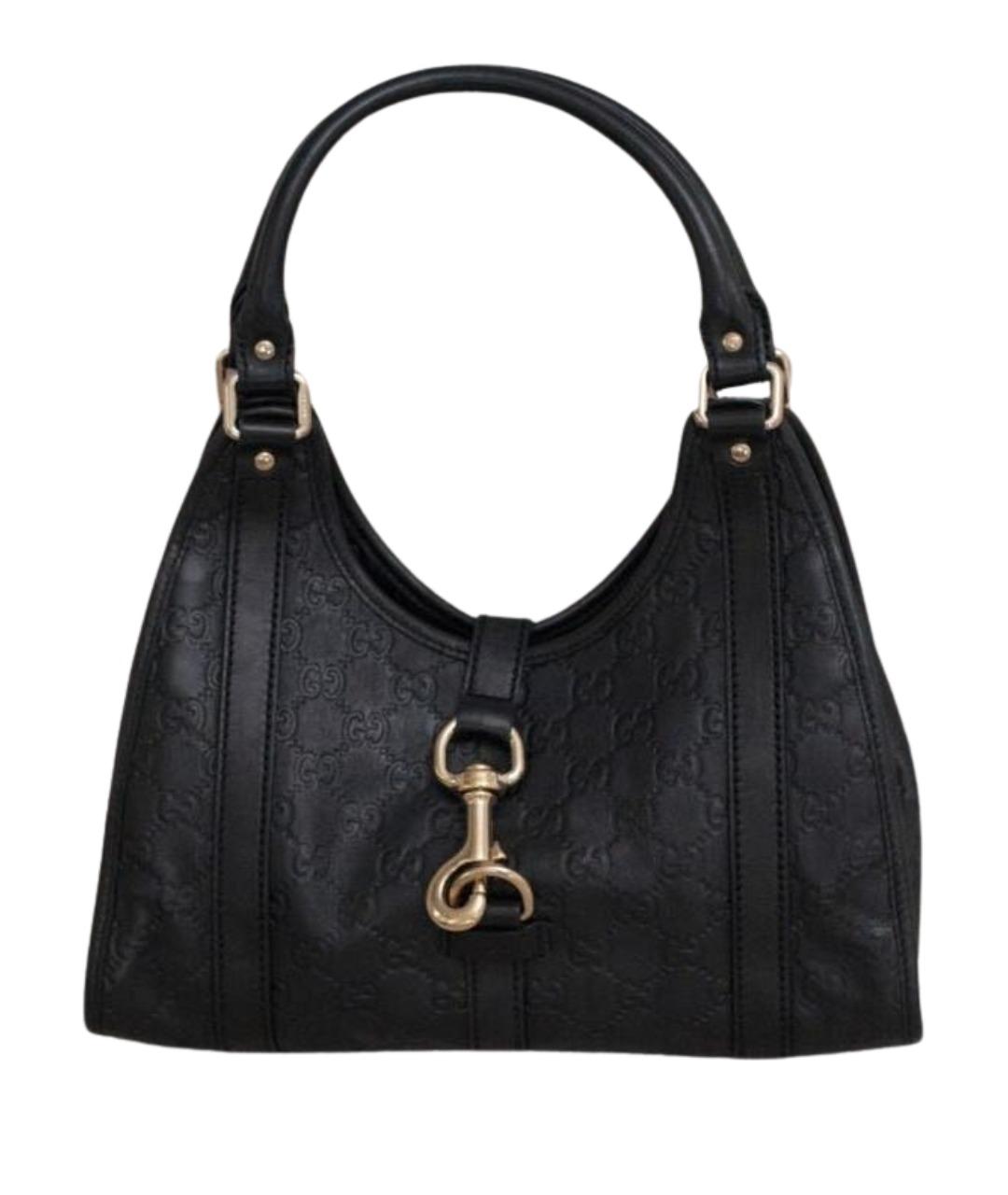 GUCCI Черная кожаная сумка с короткими ручками, фото 1