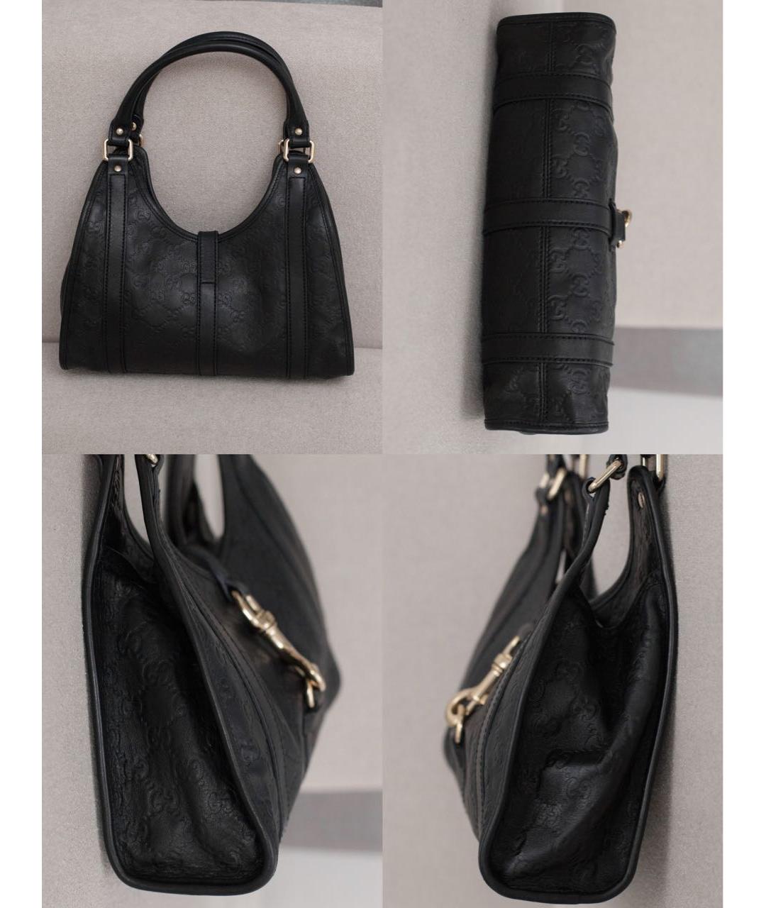 GUCCI Черная кожаная сумка с короткими ручками, фото 5