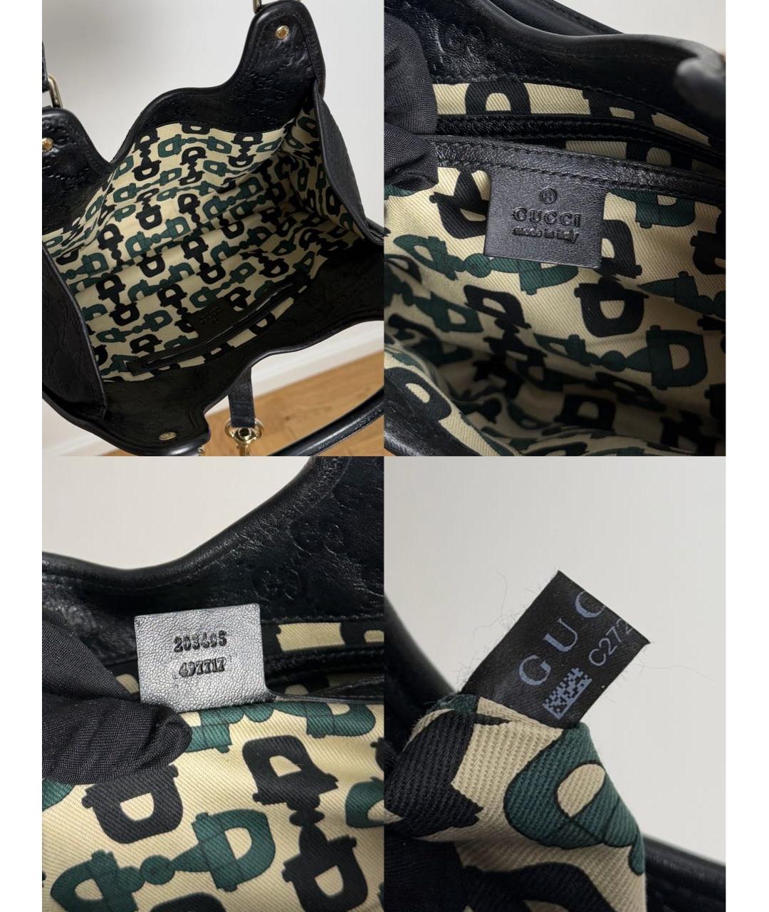 GUCCI Черная кожаная сумка с короткими ручками, фото 7
