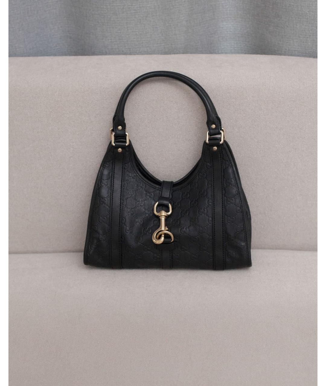GUCCI Черная кожаная сумка с короткими ручками, фото 8