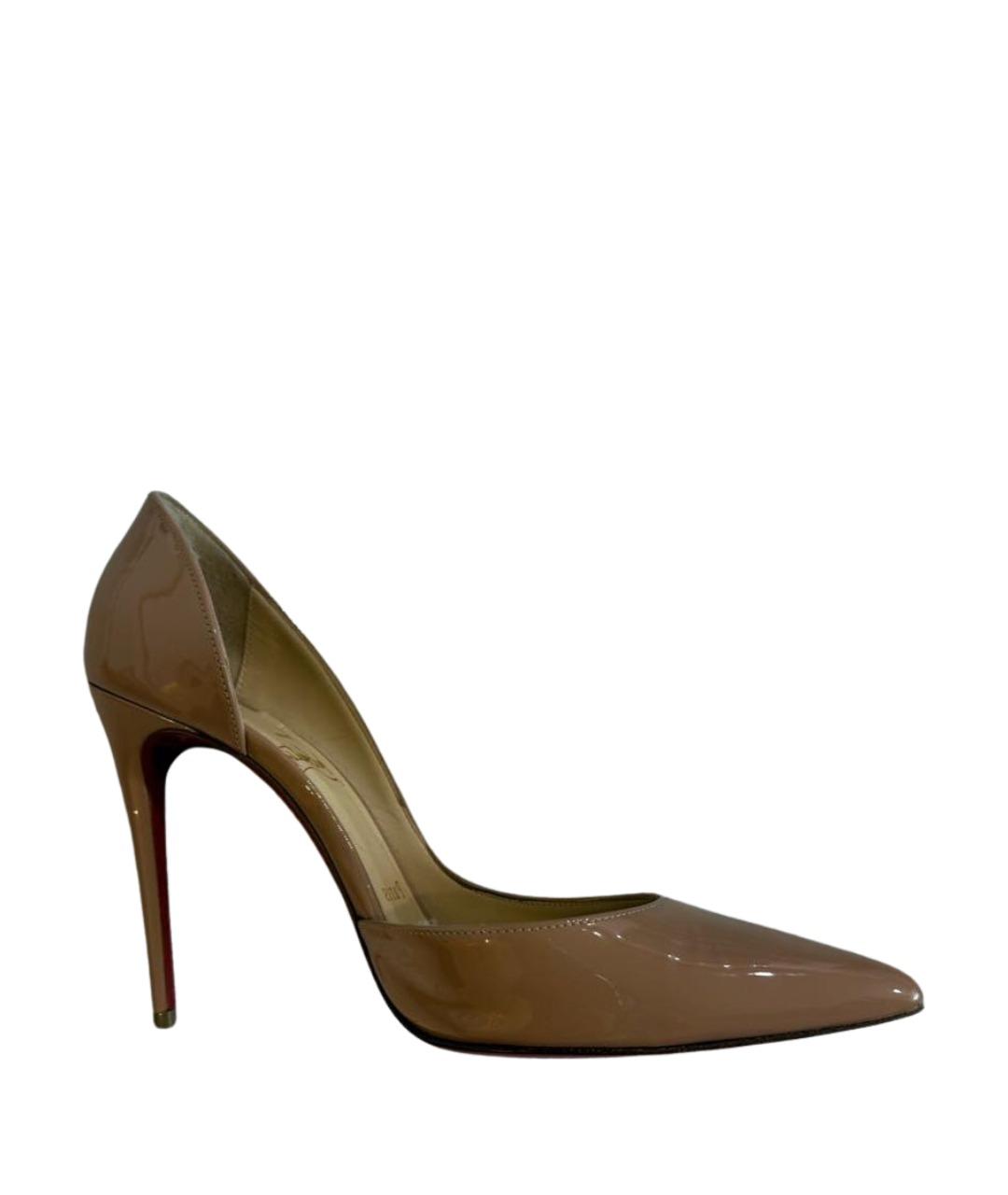CHRISTIAN LOUBOUTIN Бежевые туфли из лакированной кожи, фото 1
