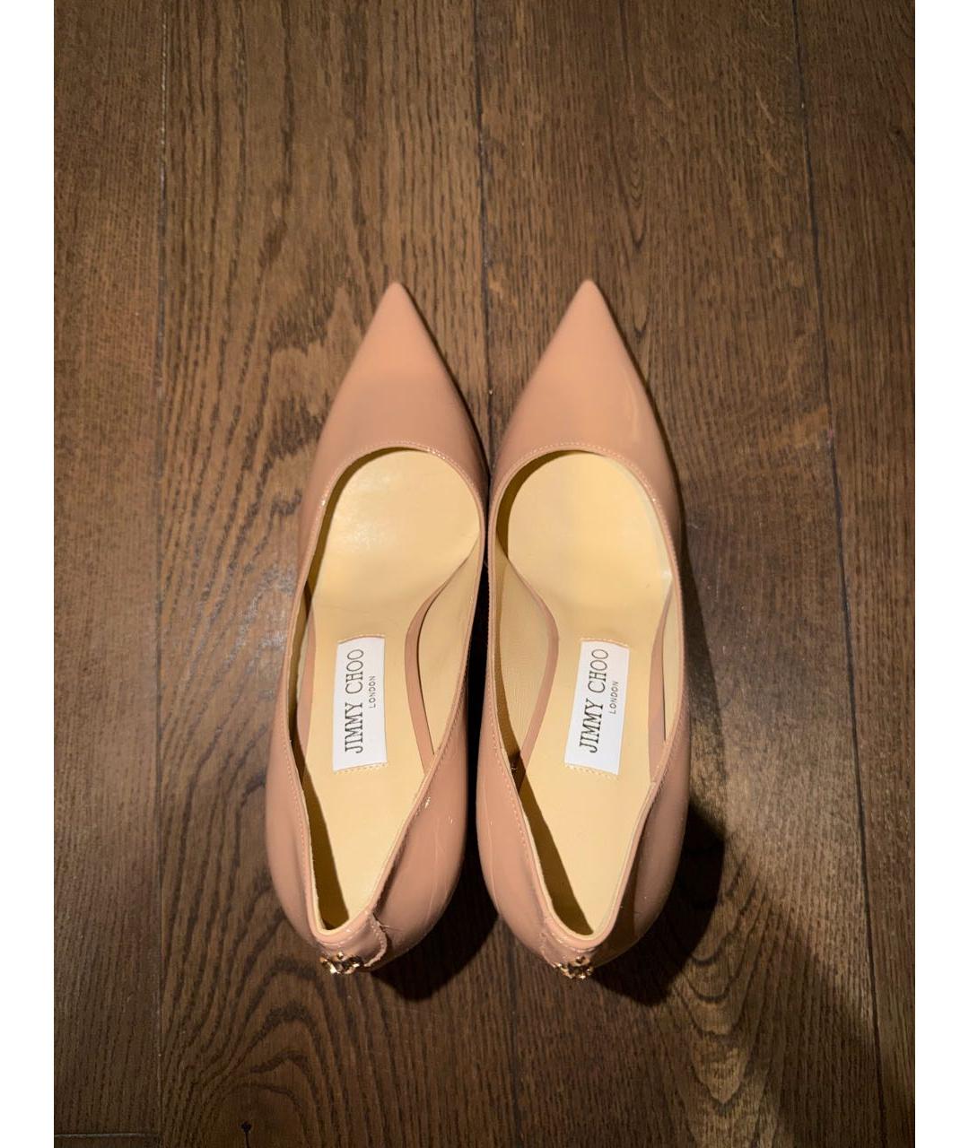 JIMMY CHOO Бежевые кожаные туфли, фото 3