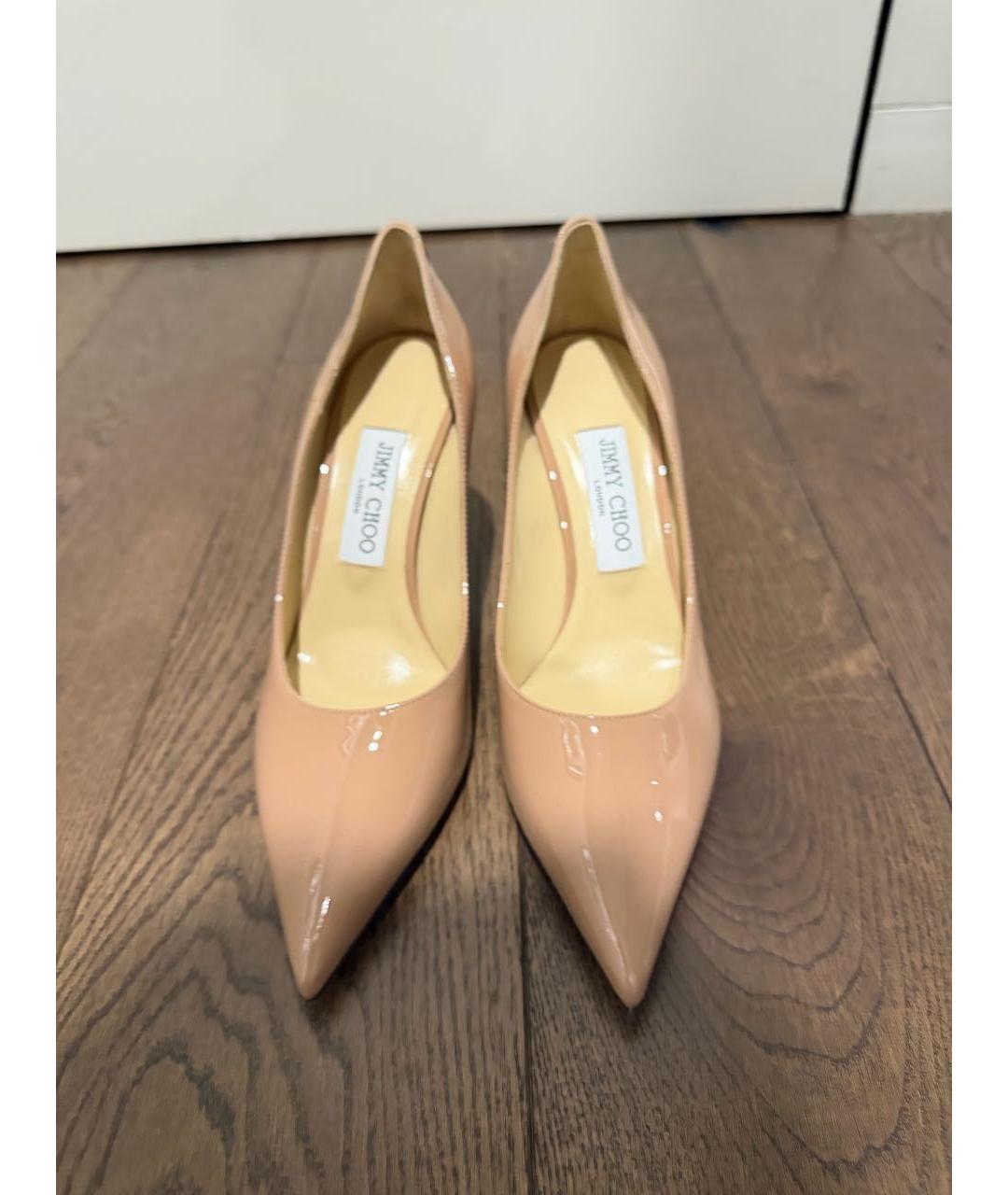 JIMMY CHOO Бежевые кожаные туфли, фото 2