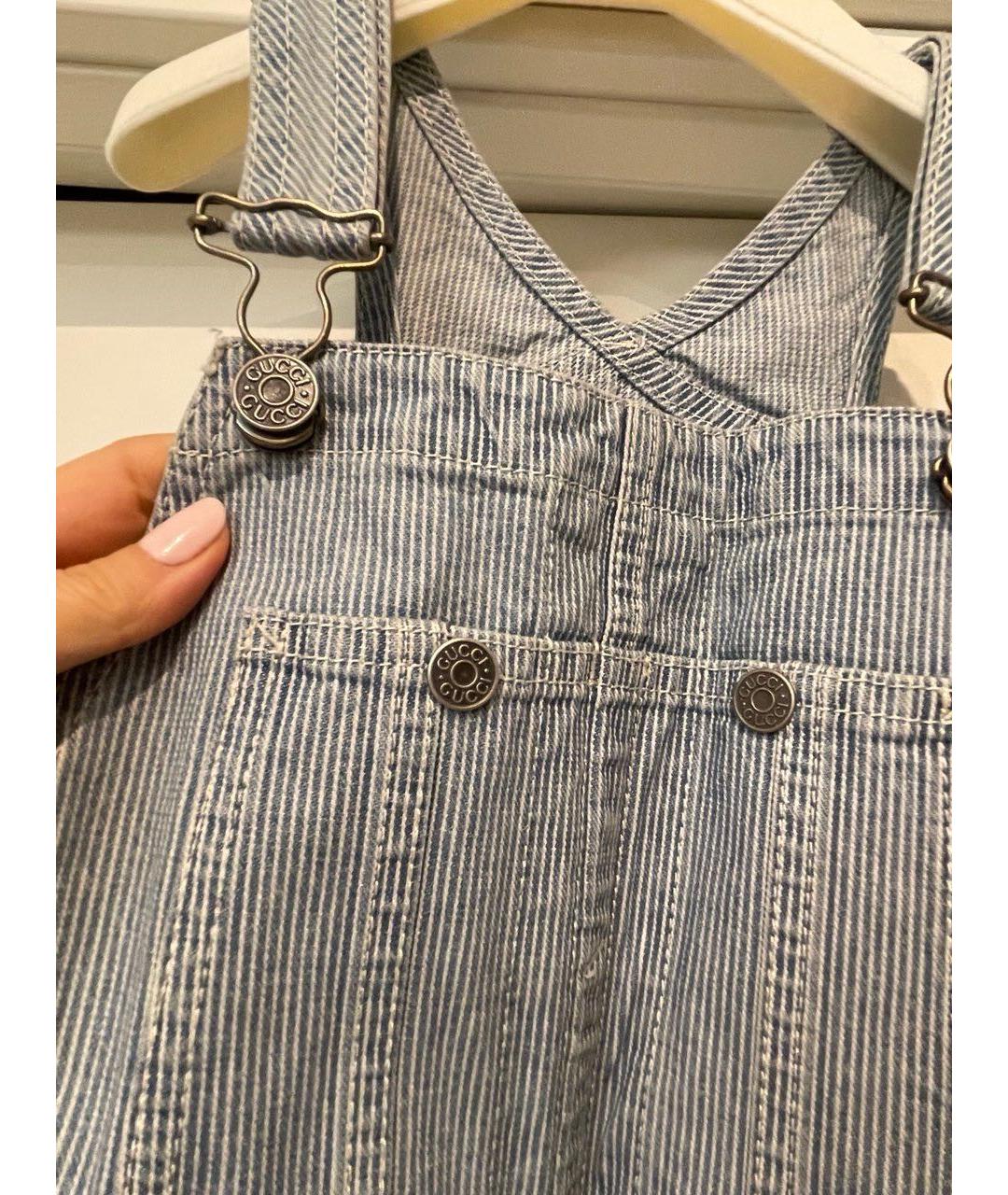 GUCCI Голубой деним комбинезон, фото 4