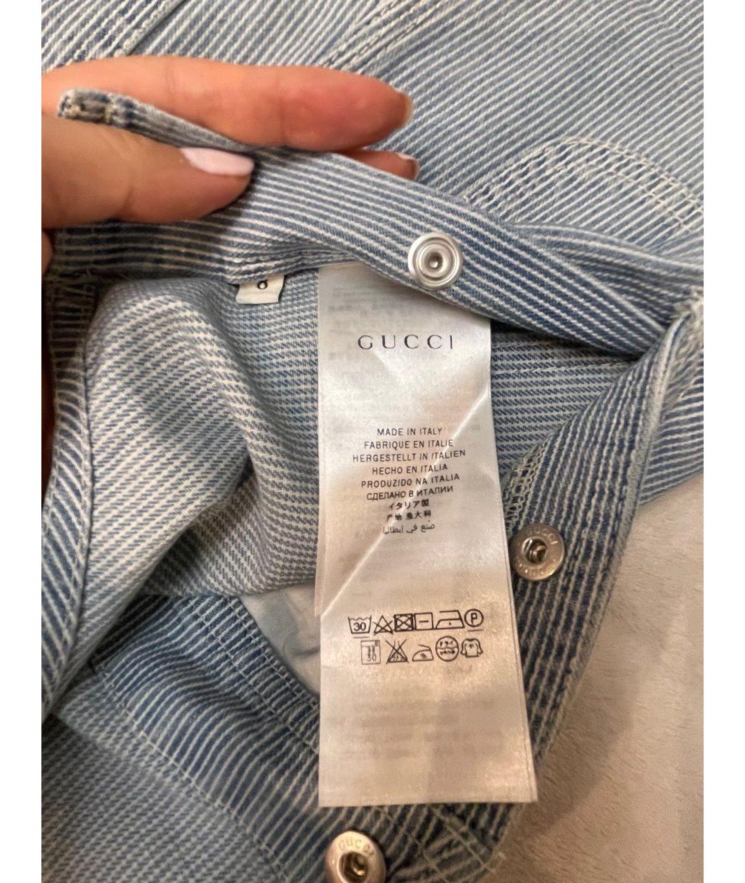 GUCCI Голубой деним комбинезон, фото 7