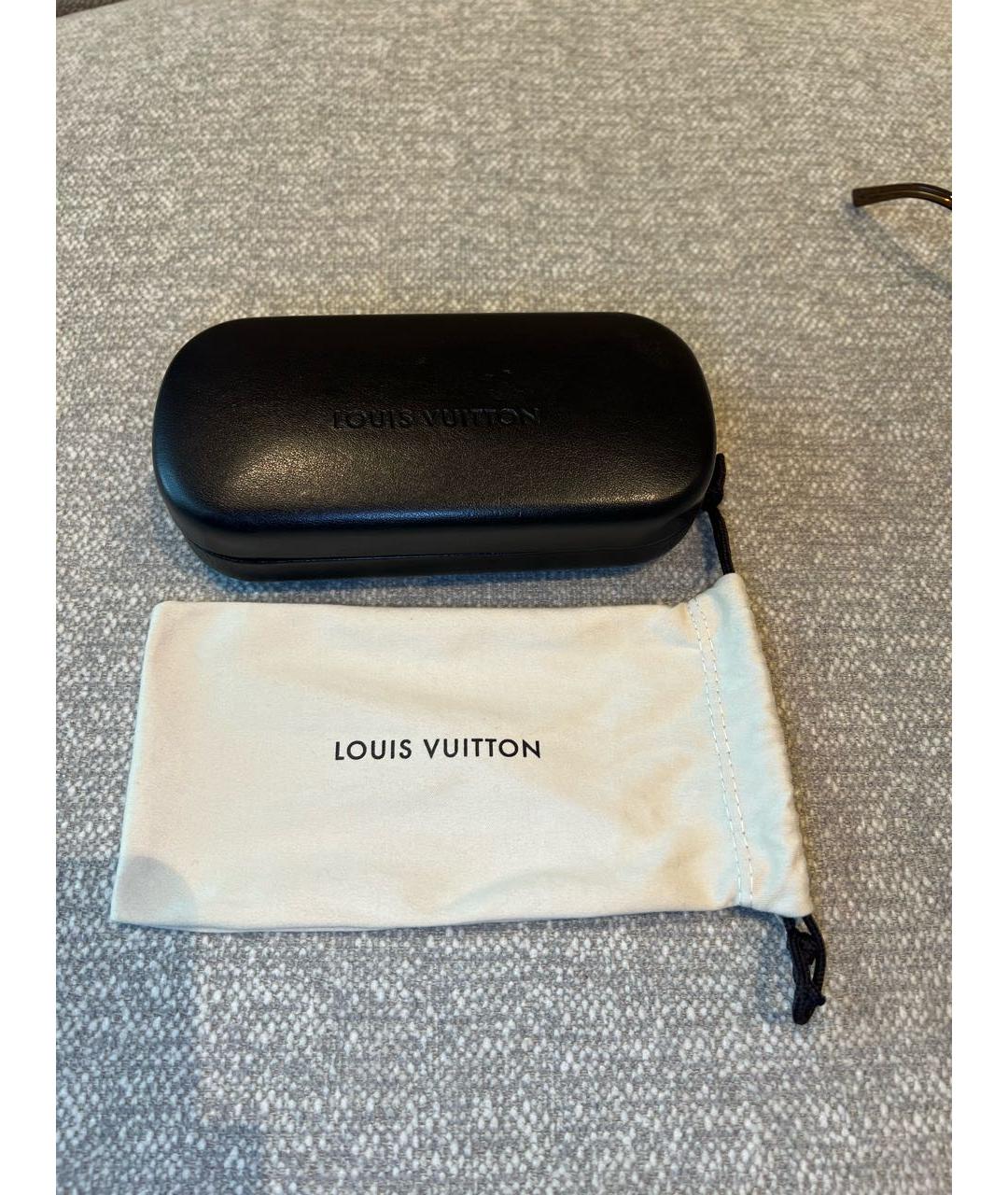 LOUIS VUITTON Золотые металлические солнцезащитные очки, фото 4