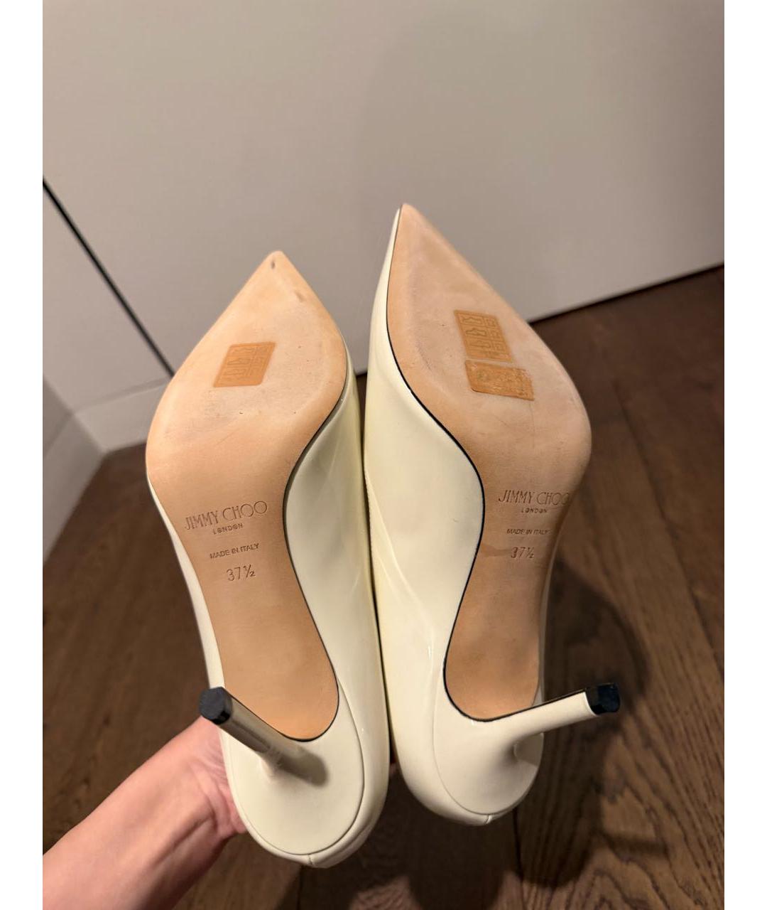 JIMMY CHOO Белые кожаные туфли, фото 6