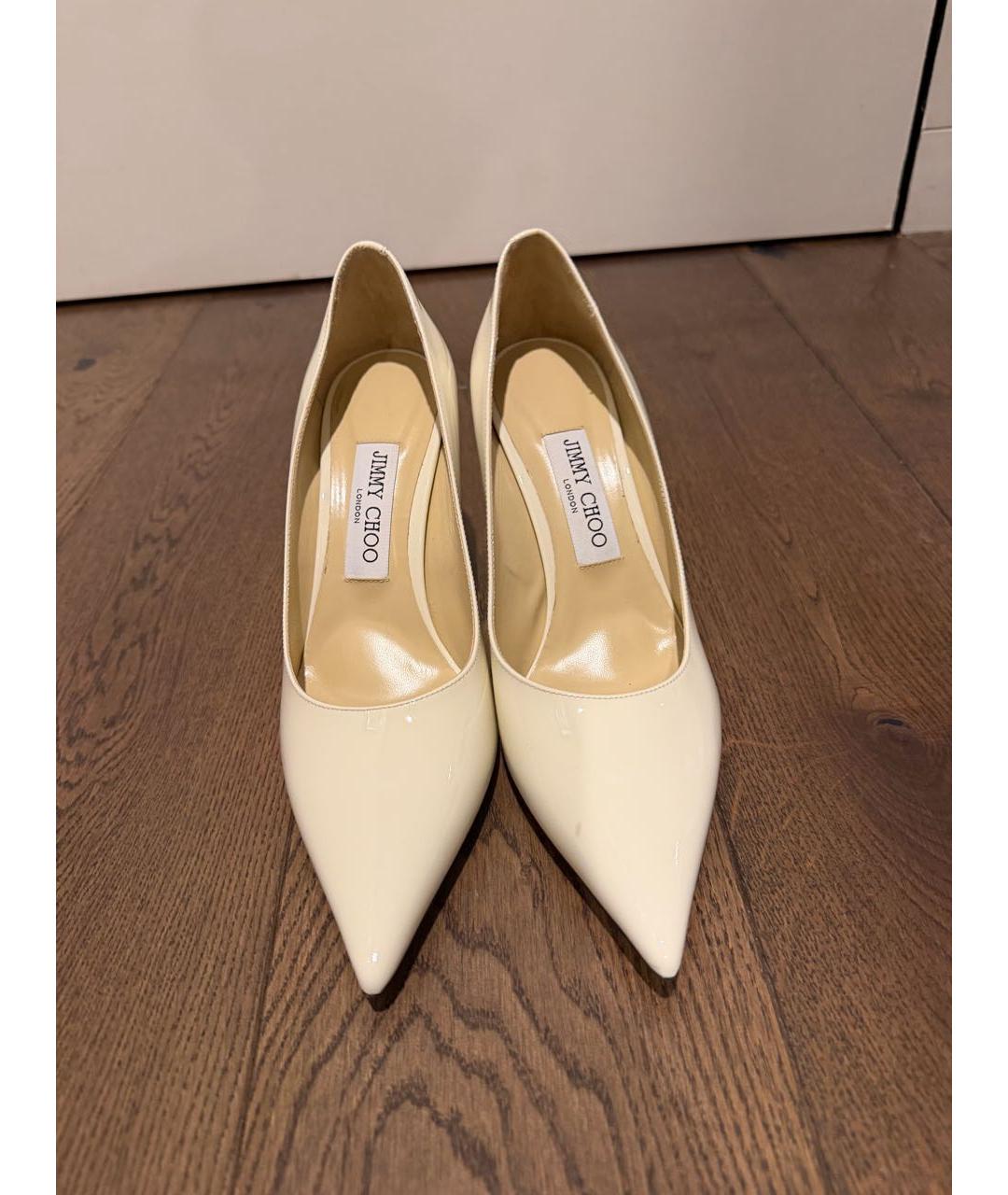 JIMMY CHOO Белые кожаные туфли, фото 2