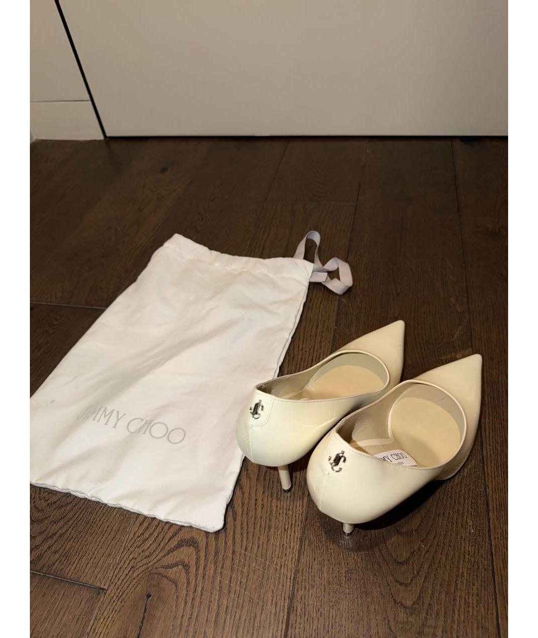 JIMMY CHOO Белые кожаные туфли, фото 5