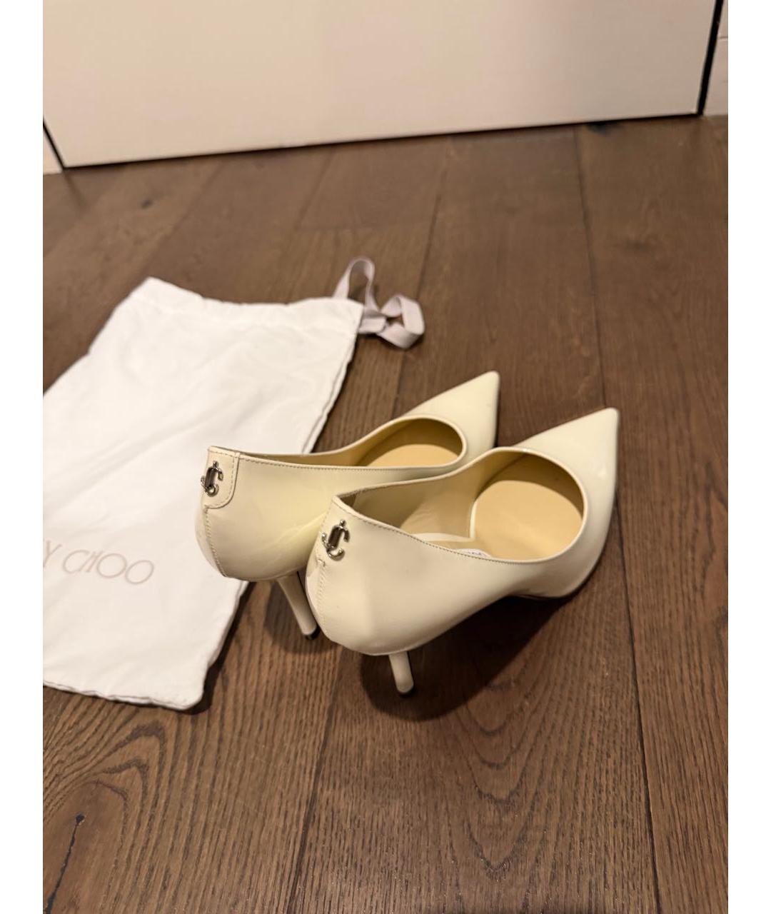 JIMMY CHOO Белые кожаные туфли, фото 7